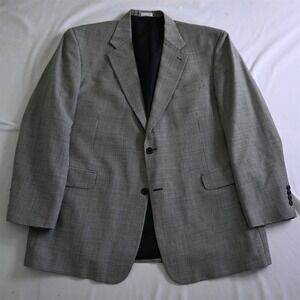 Meeting Street 48R Gray Houndstooth 100% Wool Mens Blazer Suit Jacket Sport Coat